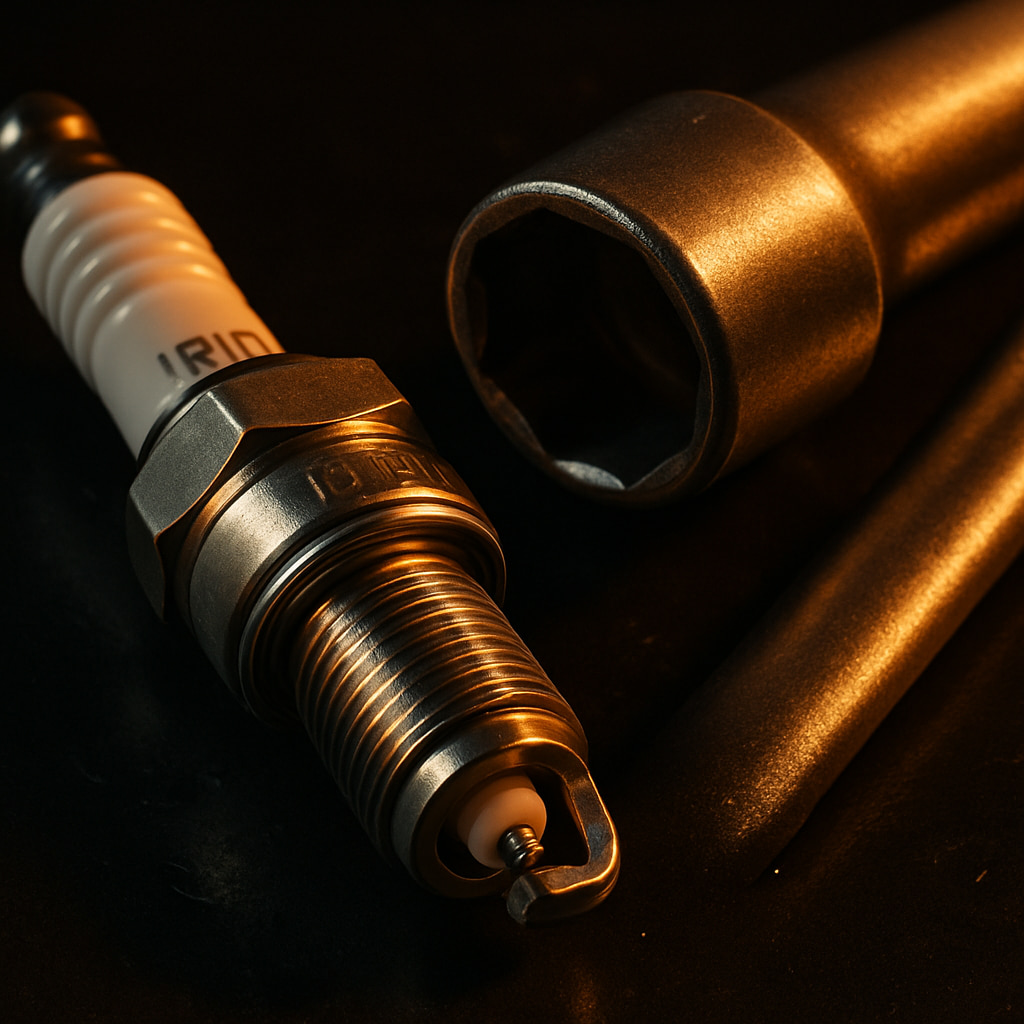 Detail of a small engine spark plug