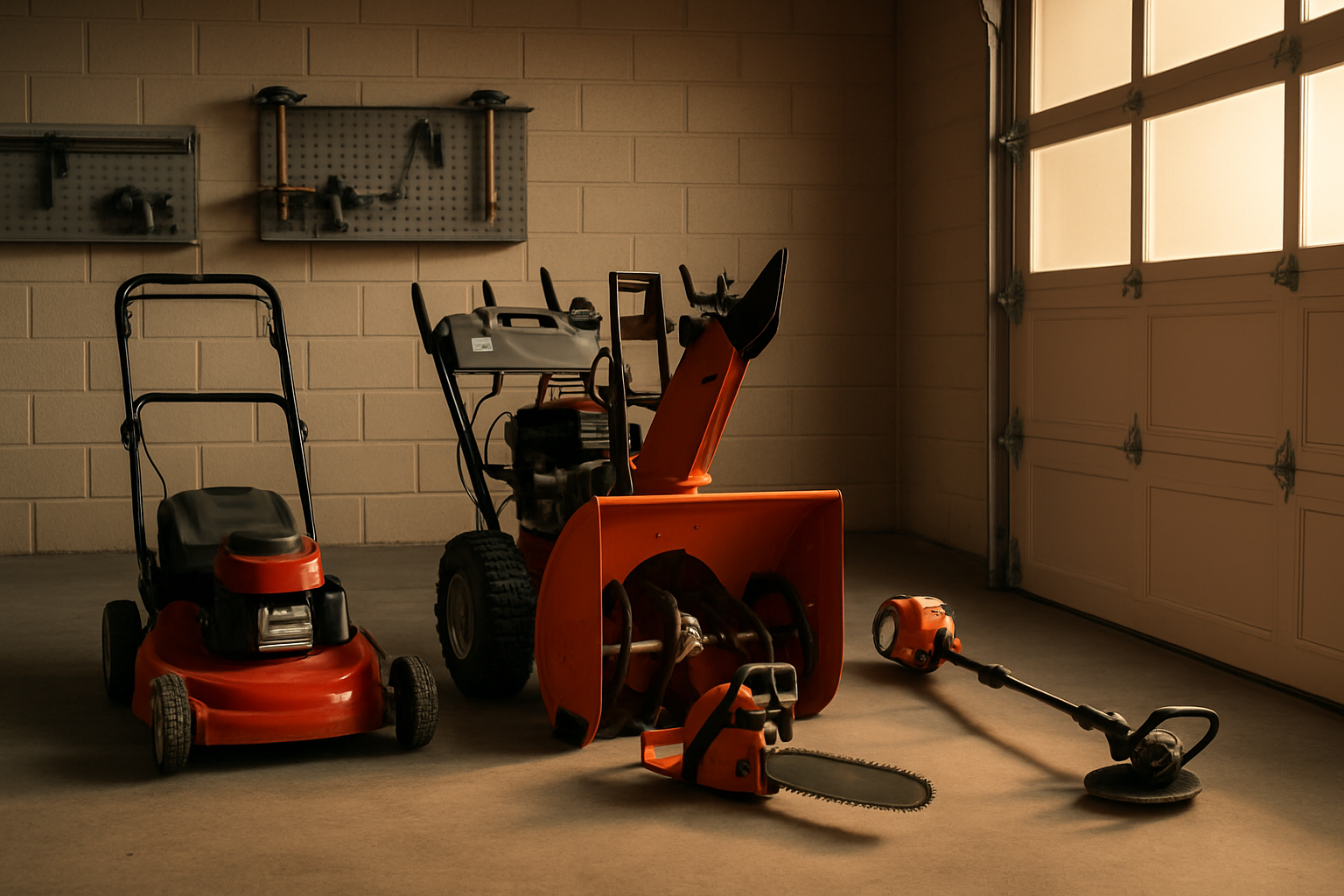 Outdoor power equipment ready for repair